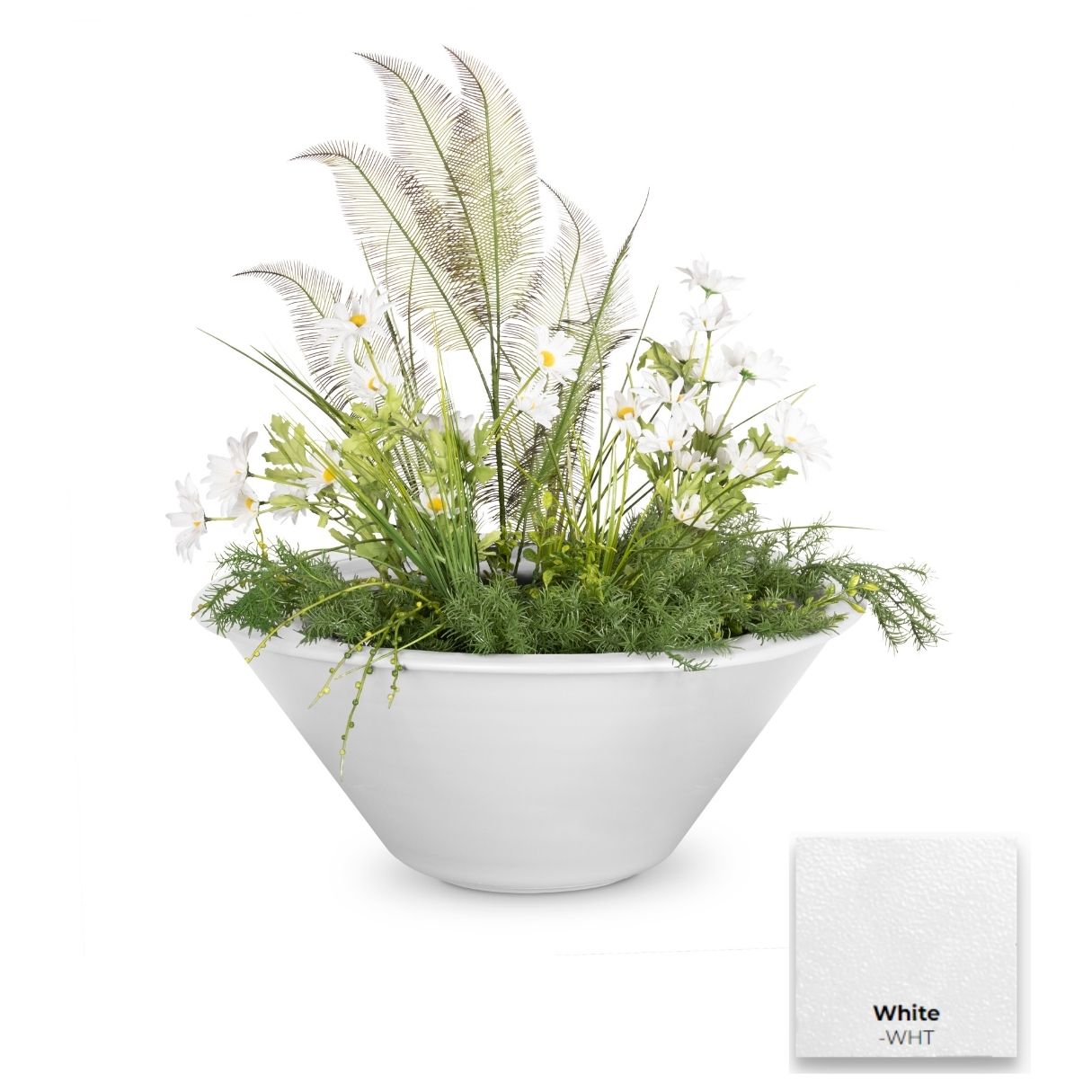 The Outdoor Plus Cazo Powder Coated Steel Planter Bowl | Outdoor Heat Direct