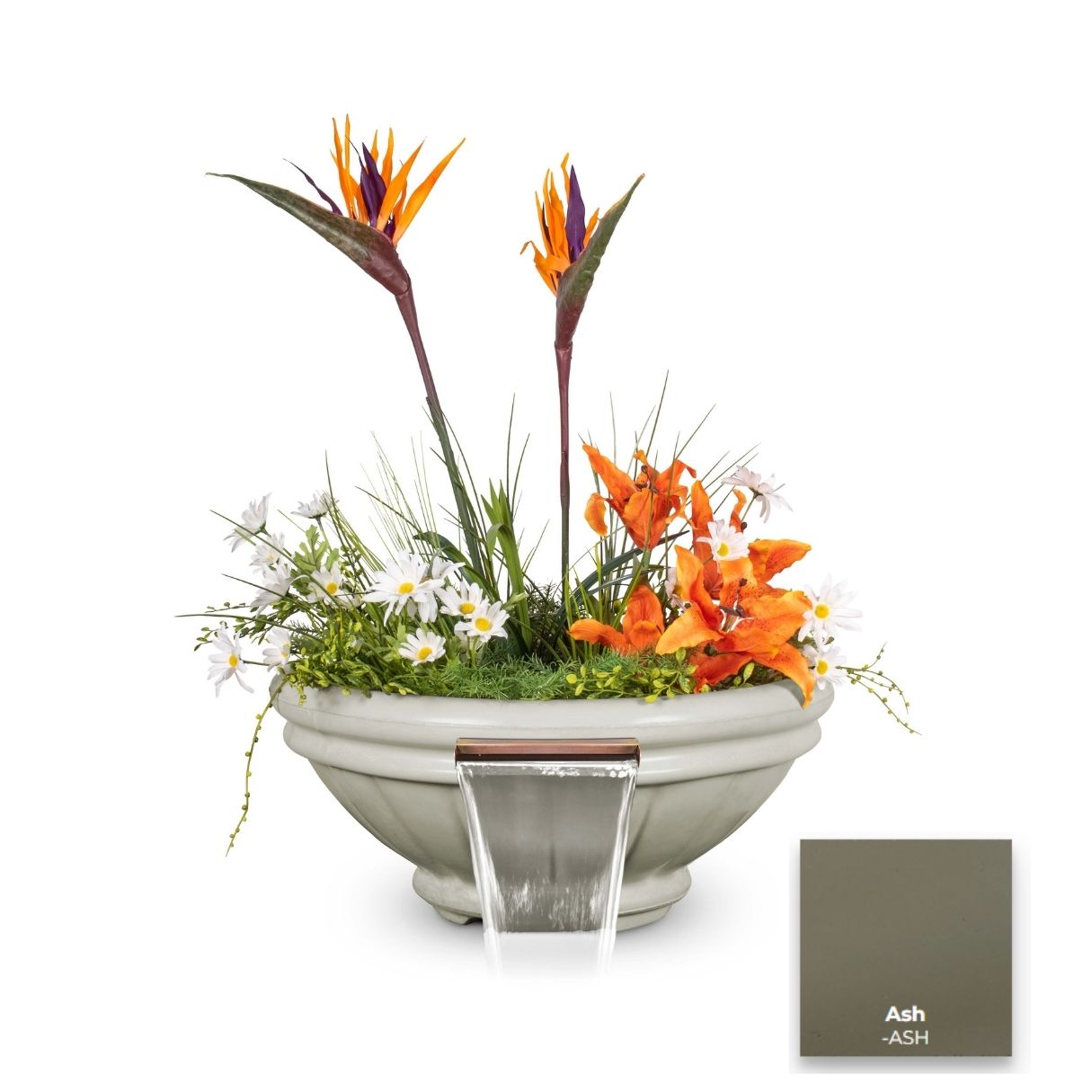The Outdoor Plus Roma Concrete Planter & Water Bowl | Outdoor Heat Direct