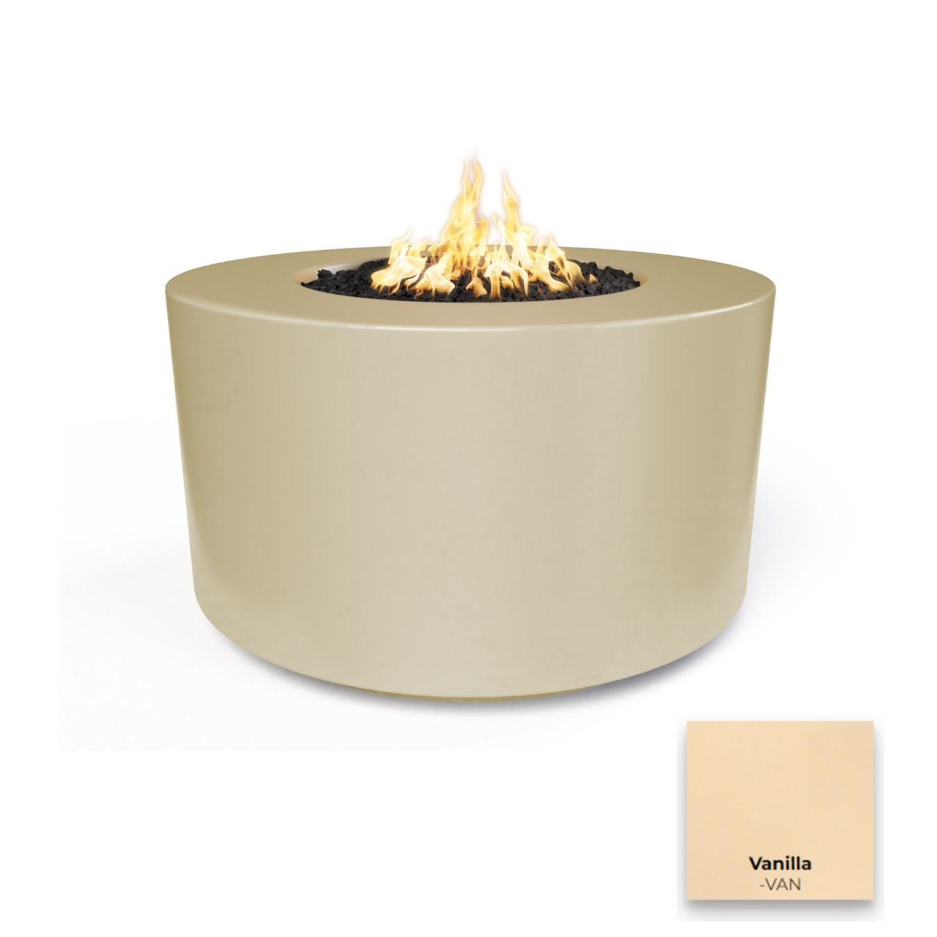 The Outdoor Plus 42" Florence Concrete Fire Pit - 24" Tall + Free Cover | Outdoor Heat Direct