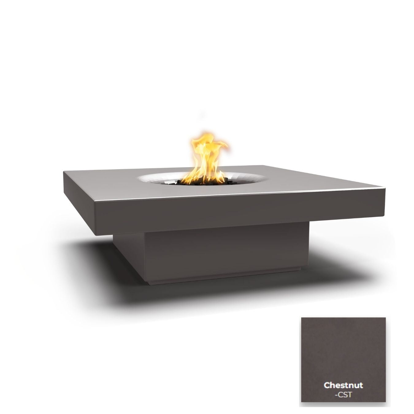 The Outdoor Plus Balboa Concrete Fire Table - 15" Tall + Free Cover | Outdoor Heat Direct