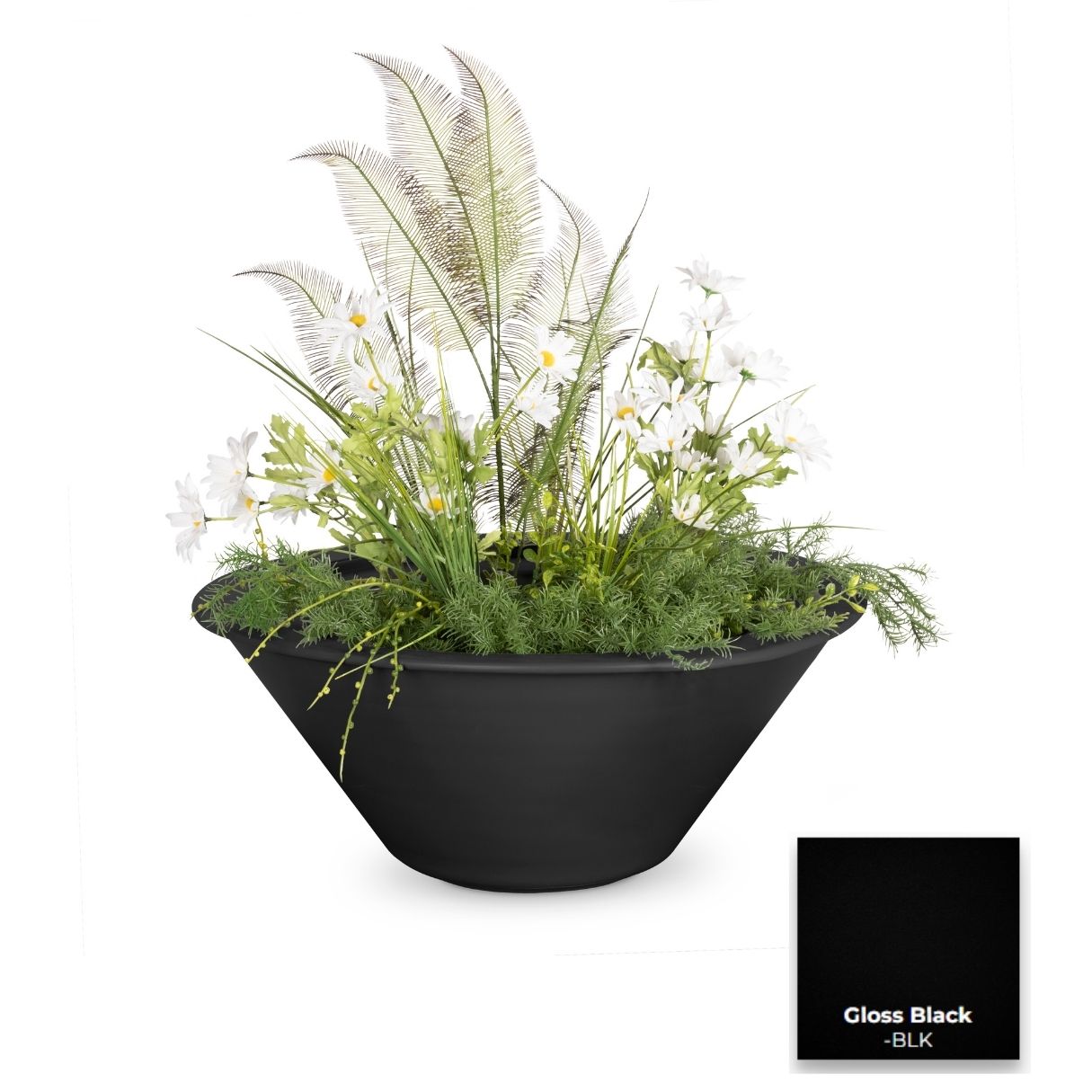 The Outdoor Plus Cazo Powder Coated Steel Planter Bowl | Outdoor Heat Direct