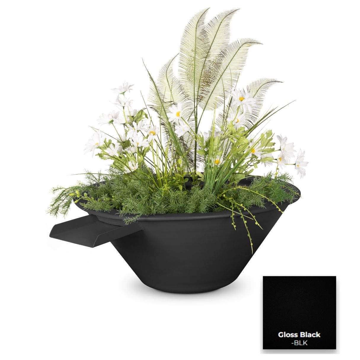 The Outdoor Plus Cazo Powdercoated Steel Planter & Water Bowl | Outdoor Heat Direct