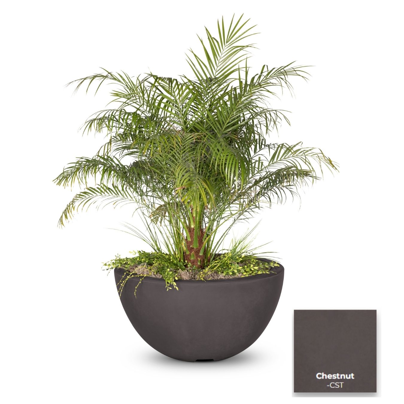 The Outdoor Plus Luna Concrete Planter Bowl | Outdoor Heat Direct