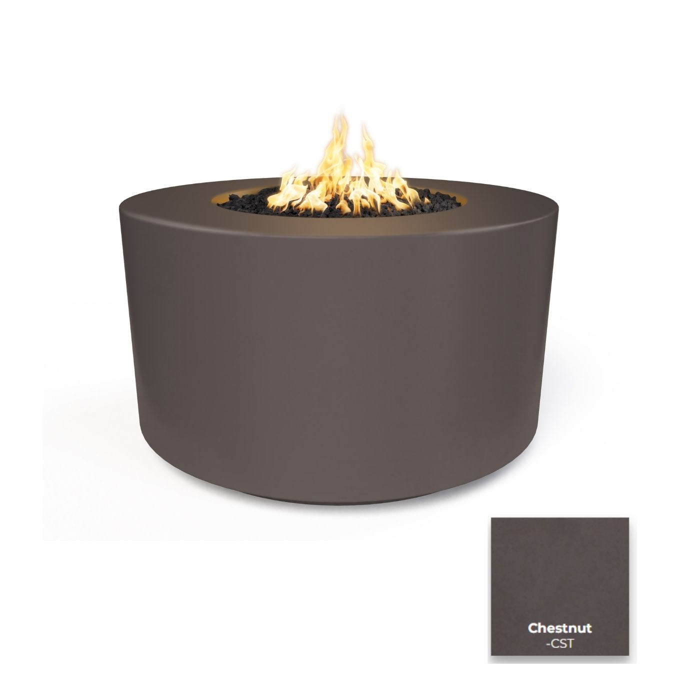 The Outdoor Plus 42" Florence Concrete Fire Pit - 24" Tall + Free Cover | Outdoor Heat Direct