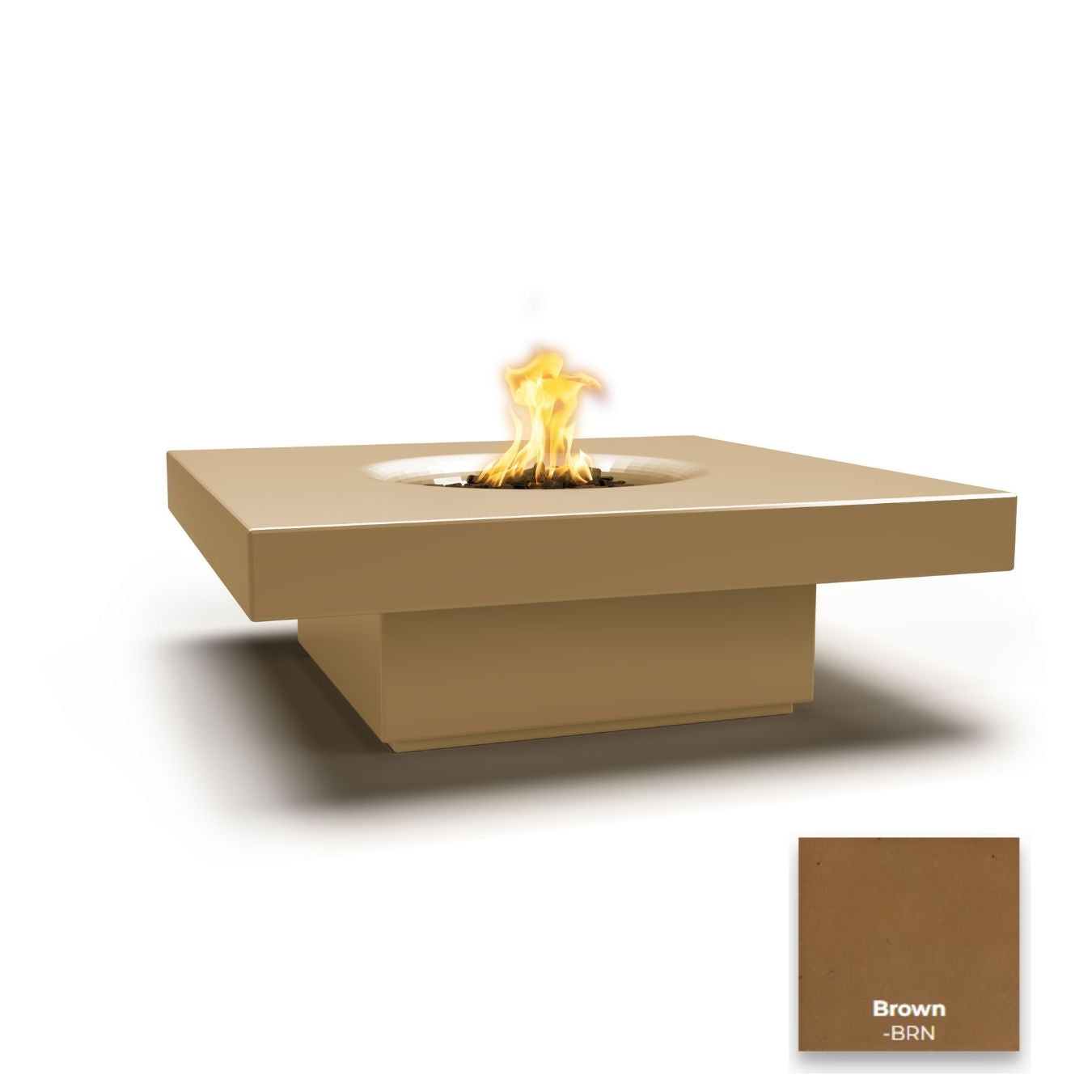 The Outdoor Plus Balboa Concrete Fire Table - 15" Tall + Free Cover | Outdoor Heat Direct