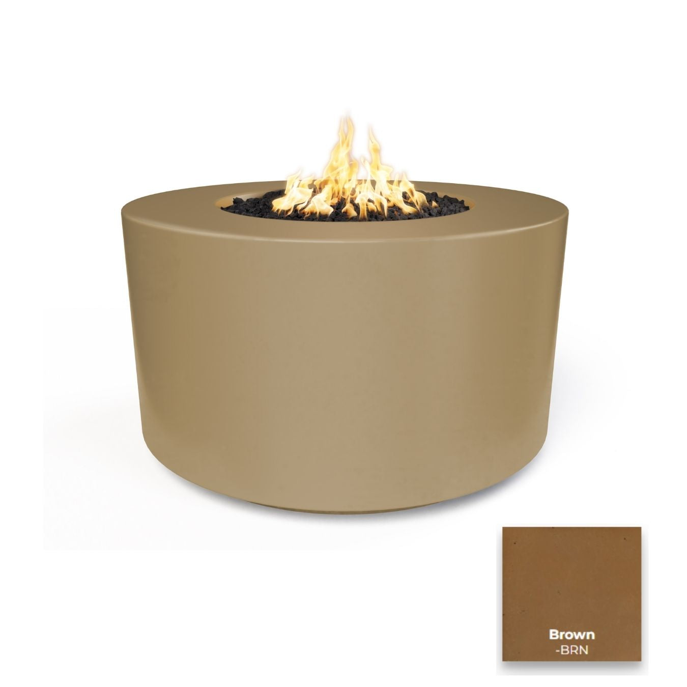 The Outdoor Plus 42" Florence Concrete Fire Pit - 24" Tall + Free Cover | Outdoor Heat Direct