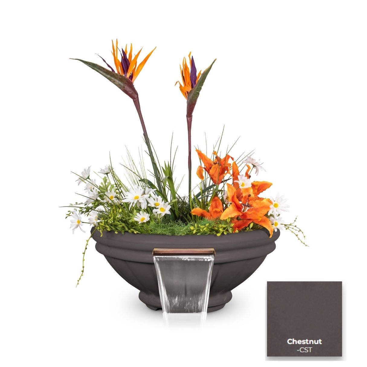 The Outdoor Plus Roma Concrete Planter & Water Bowl | Outdoor Heat Direct