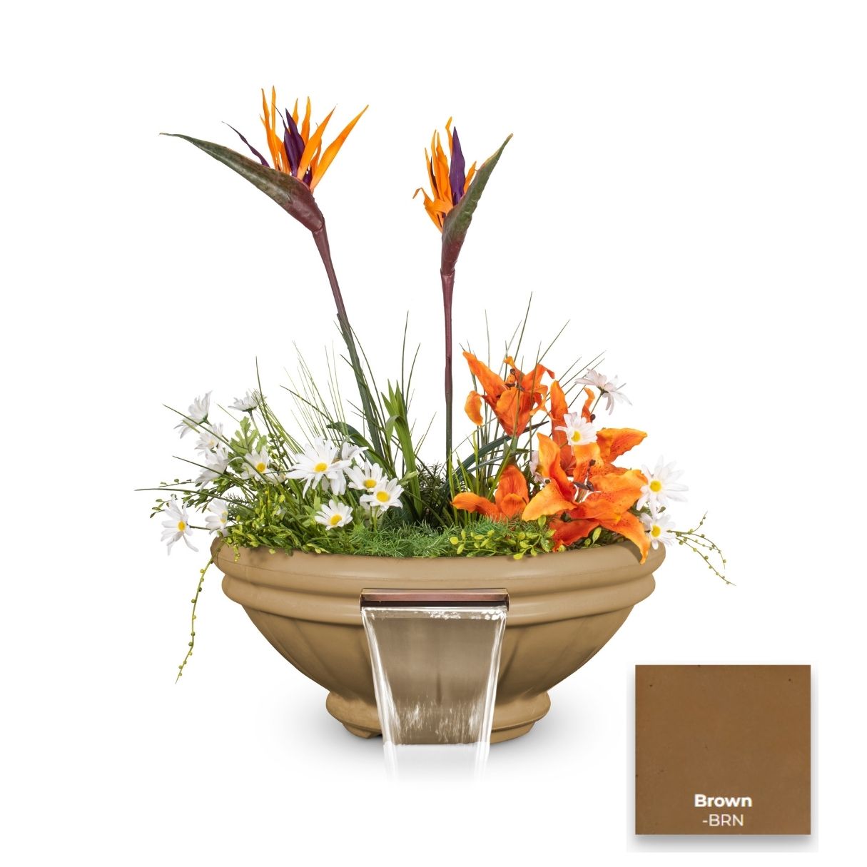 The Outdoor Plus Roma Concrete Planter & Water Bowl | Outdoor Heat Direct