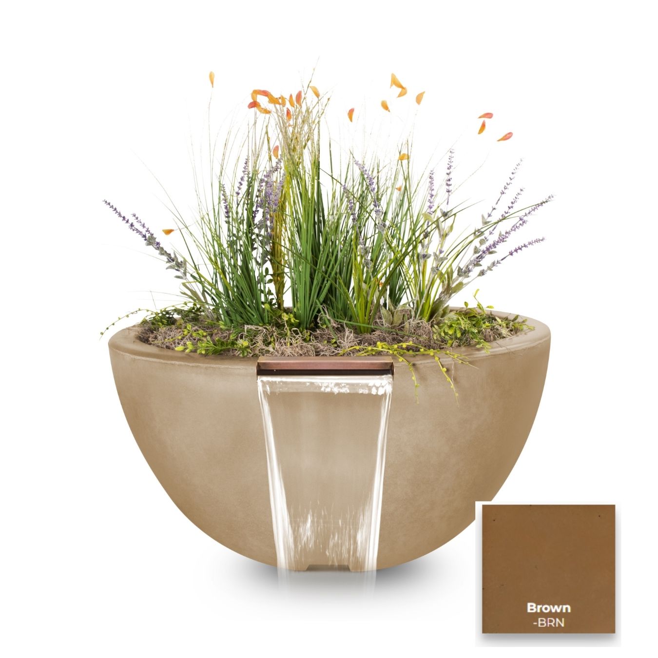 The Outdoor Plus Luna Concrete Planter & Water Bowl | Outdoor Heat Direct