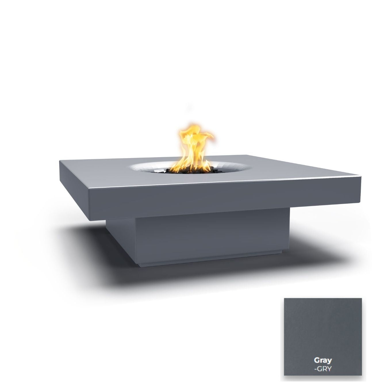 The Outdoor Plus Balboa Concrete Fire Table - 15" Tall + Free Cover | Outdoor Heat Direct