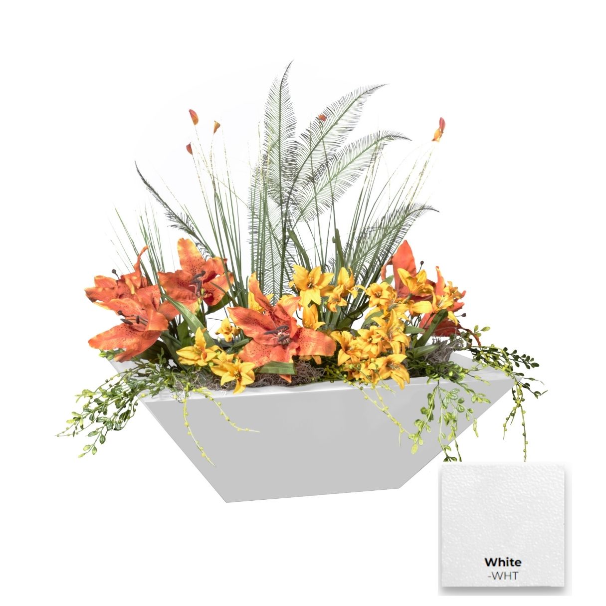 The Outdoor Plus Maya Powdercoated Steel Planter Bowl | Outdoor Heat Direct