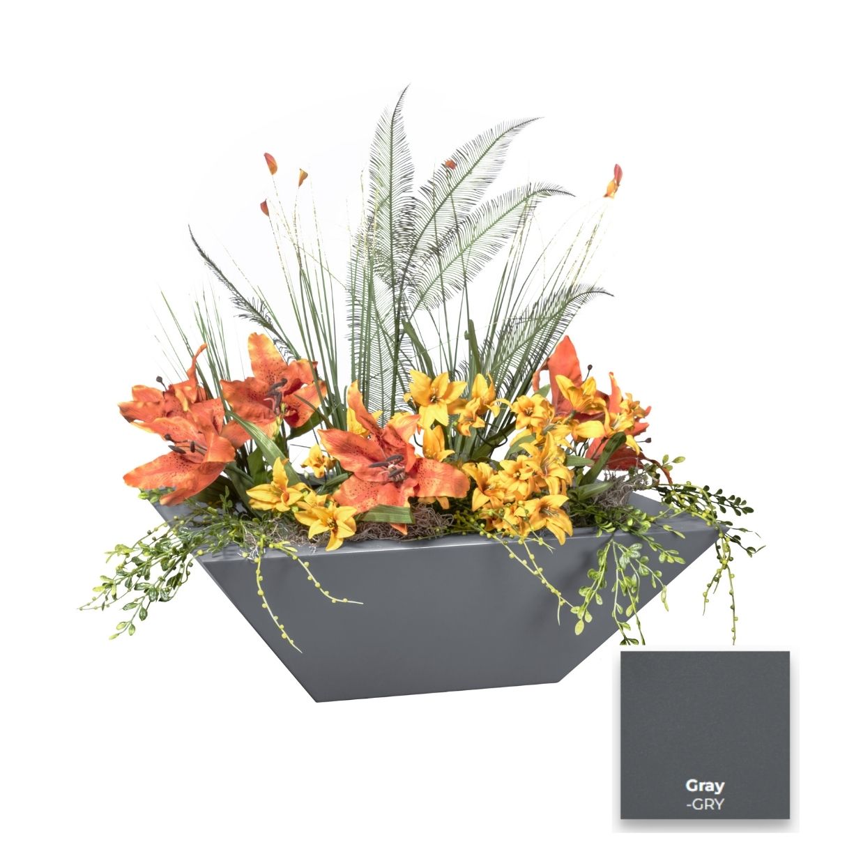 The Outdoor Plus Maya Powdercoated Steel Planter Bowl | Outdoor Heat Direct