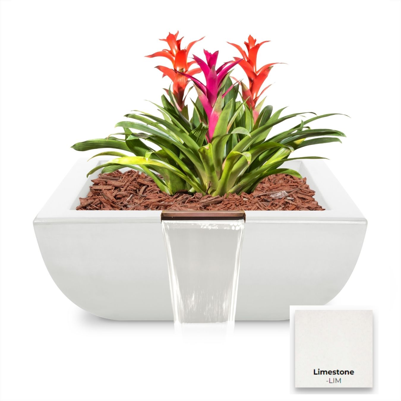 The Outdoor Plus Avalon Concrete Planter & Water Bowl | Outdoor Heat Direct