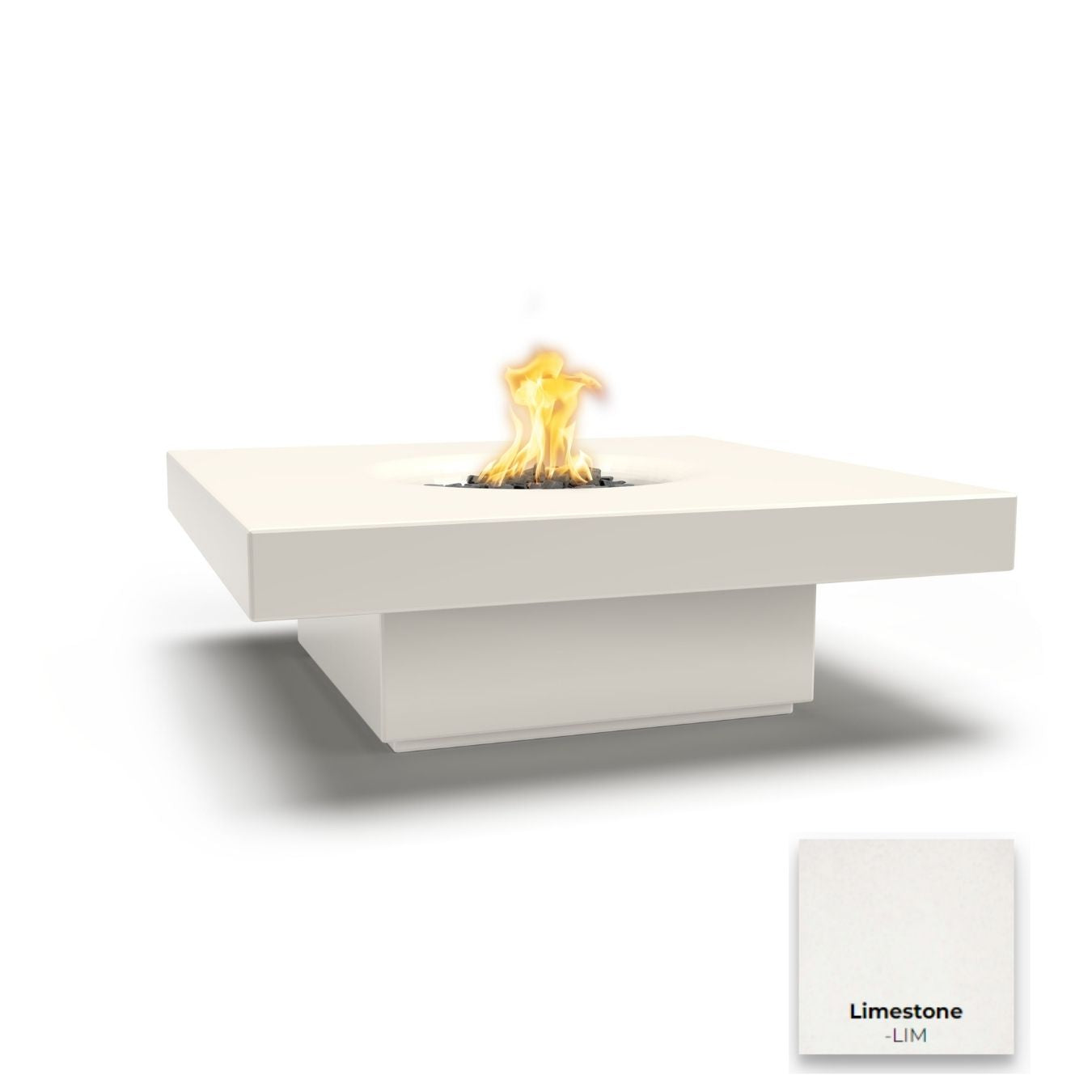 The Outdoor Plus Balboa Concrete Fire Table - 15" Tall + Free Cover | Outdoor Heat Direct