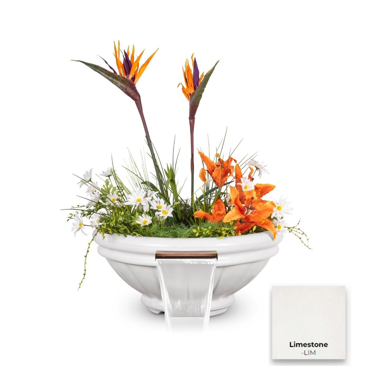The Outdoor Plus Roma Concrete Planter & Water Bowl | Outdoor Heat Direct