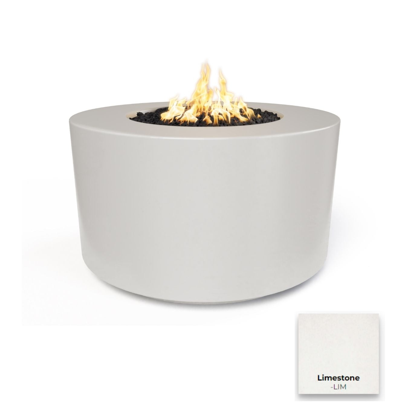 The Outdoor Plus 42" Florence Concrete Fire Pit - 24" Tall + Free Cover | Outdoor Heat Direct