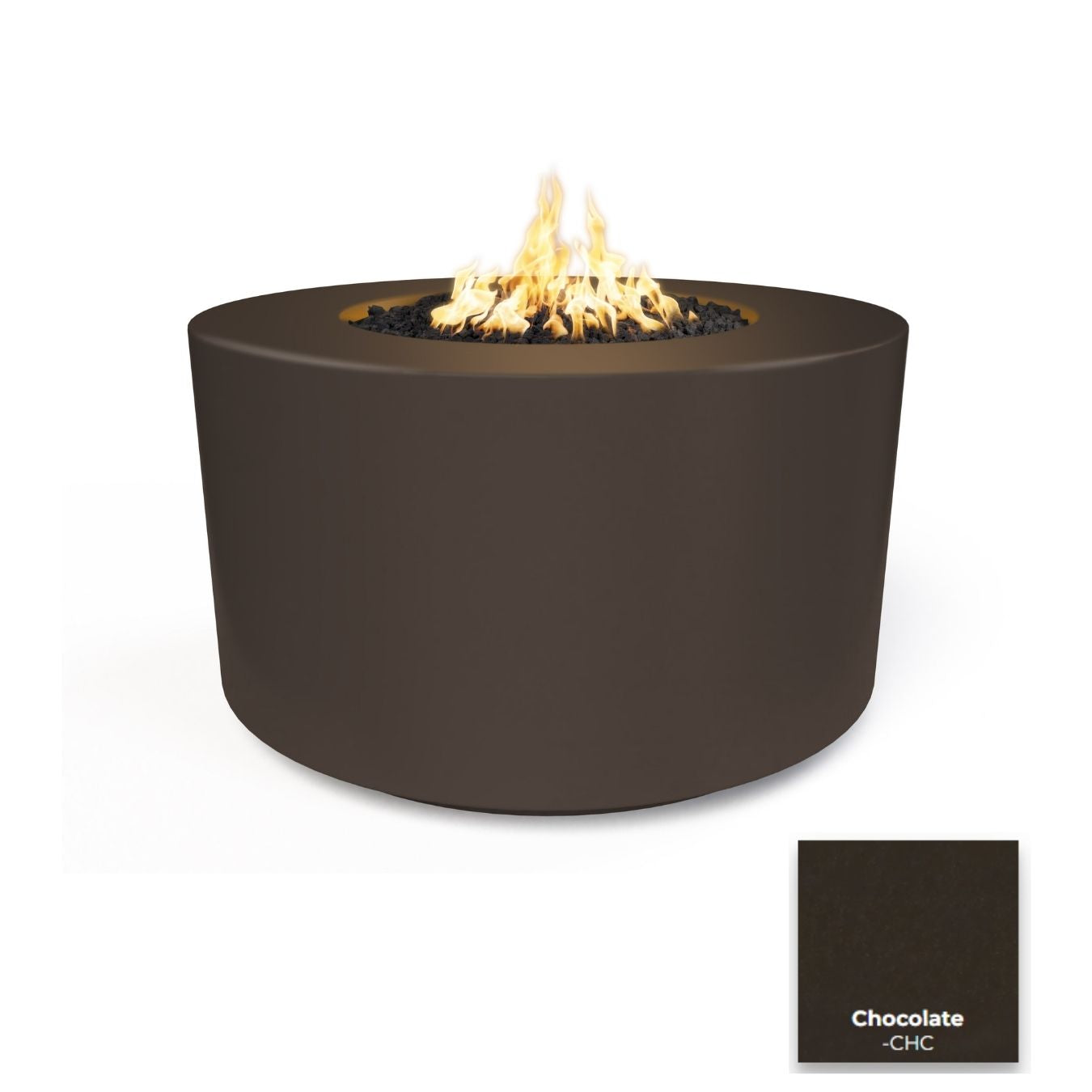 The Outdoor Plus 42" Florence Concrete Fire Pit - 24" Tall + Free Cover | Outdoor Heat Direct