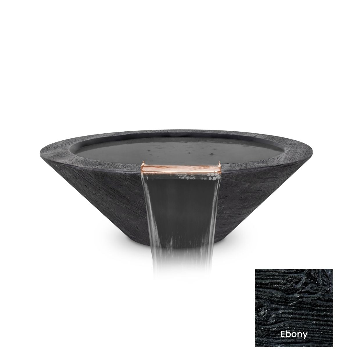 The Outdoor Plus Cazo Wood Grain Concrete Water Bowl + Free Cover | Outdoor Heat Direct