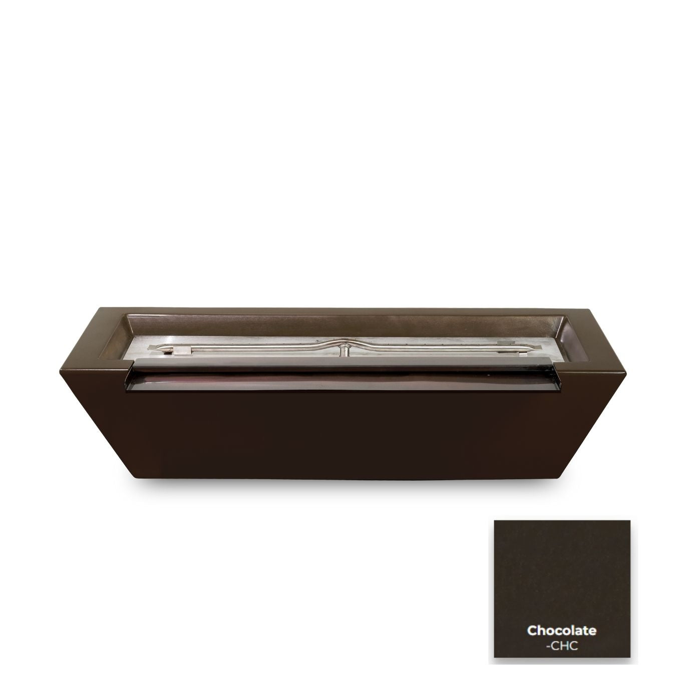 The Outdoor Plus Linear Maya Concrete Fire & Water Bowl + Free Cover | Outdoor Heat Direct