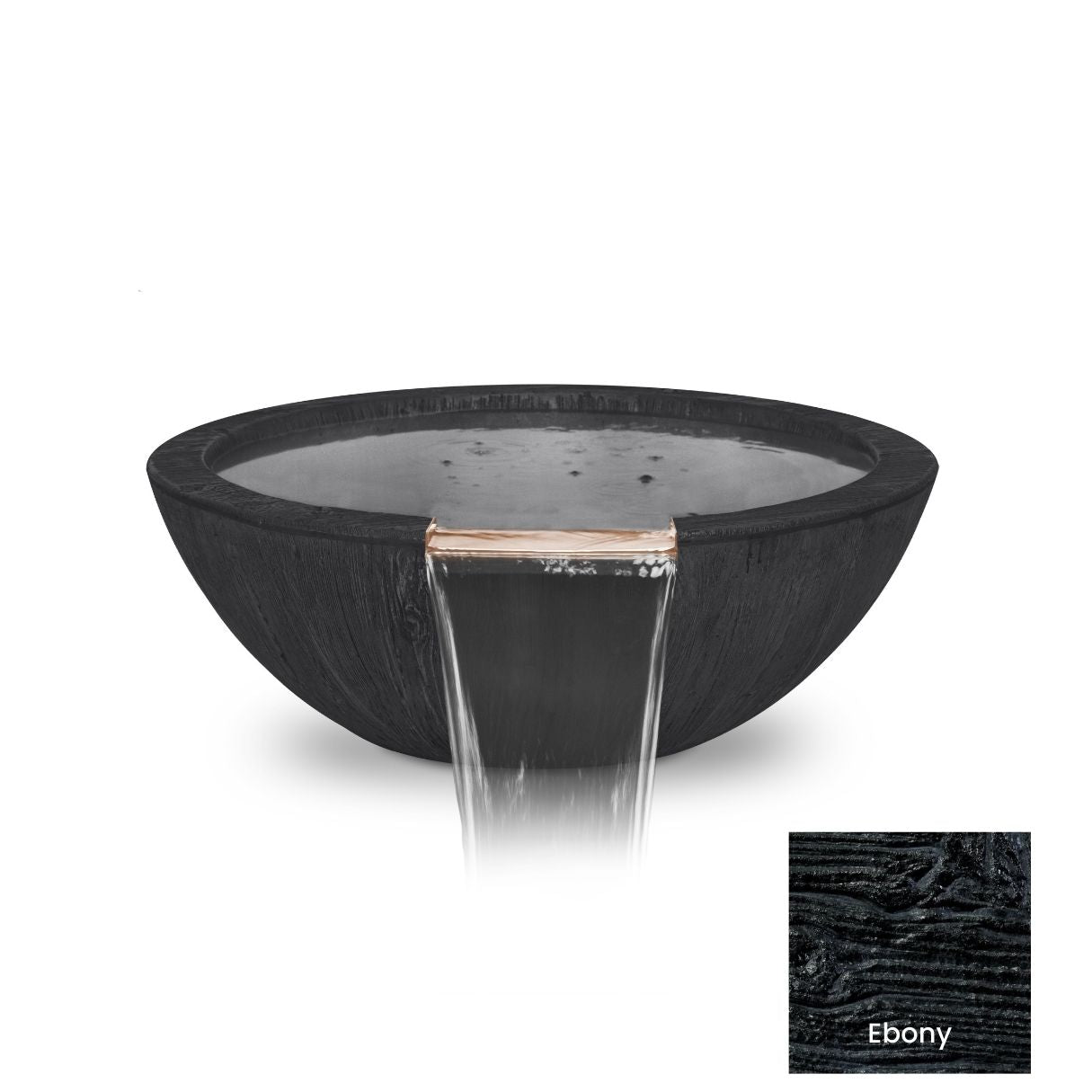 The Outdoor Plus Sedona Wood Grain Concrete Water Bowl + Free Cover | Outdoor Heat Direct