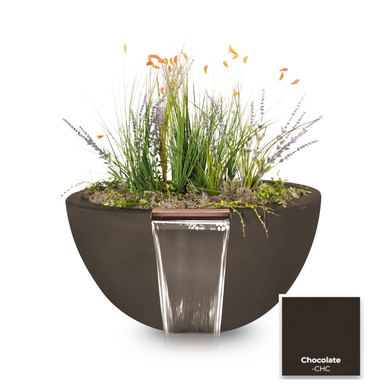 The Outdoor Plus Luna Concrete Planter & Water Bowl | Outdoor Heat Direct