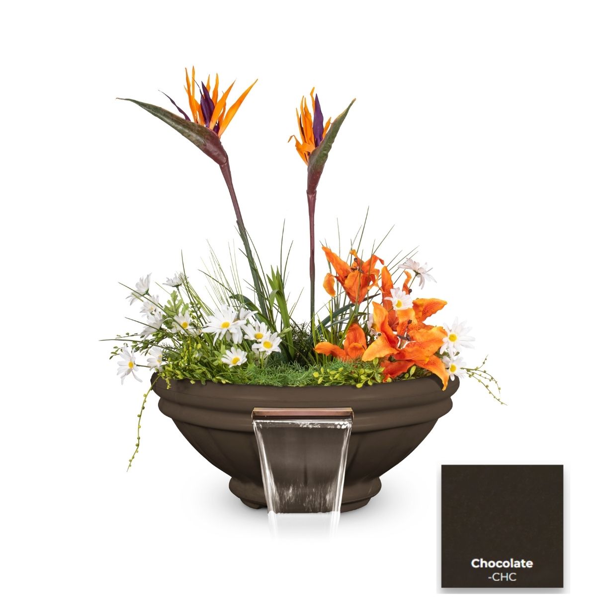 The Outdoor Plus Roma Concrete Planter & Water Bowl | Outdoor Heat Direct