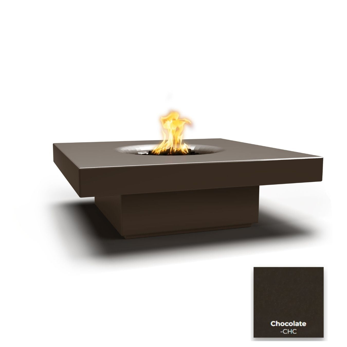 The Outdoor Plus Balboa Concrete Fire Table - 15" Tall + Free Cover | Outdoor Heat Direct