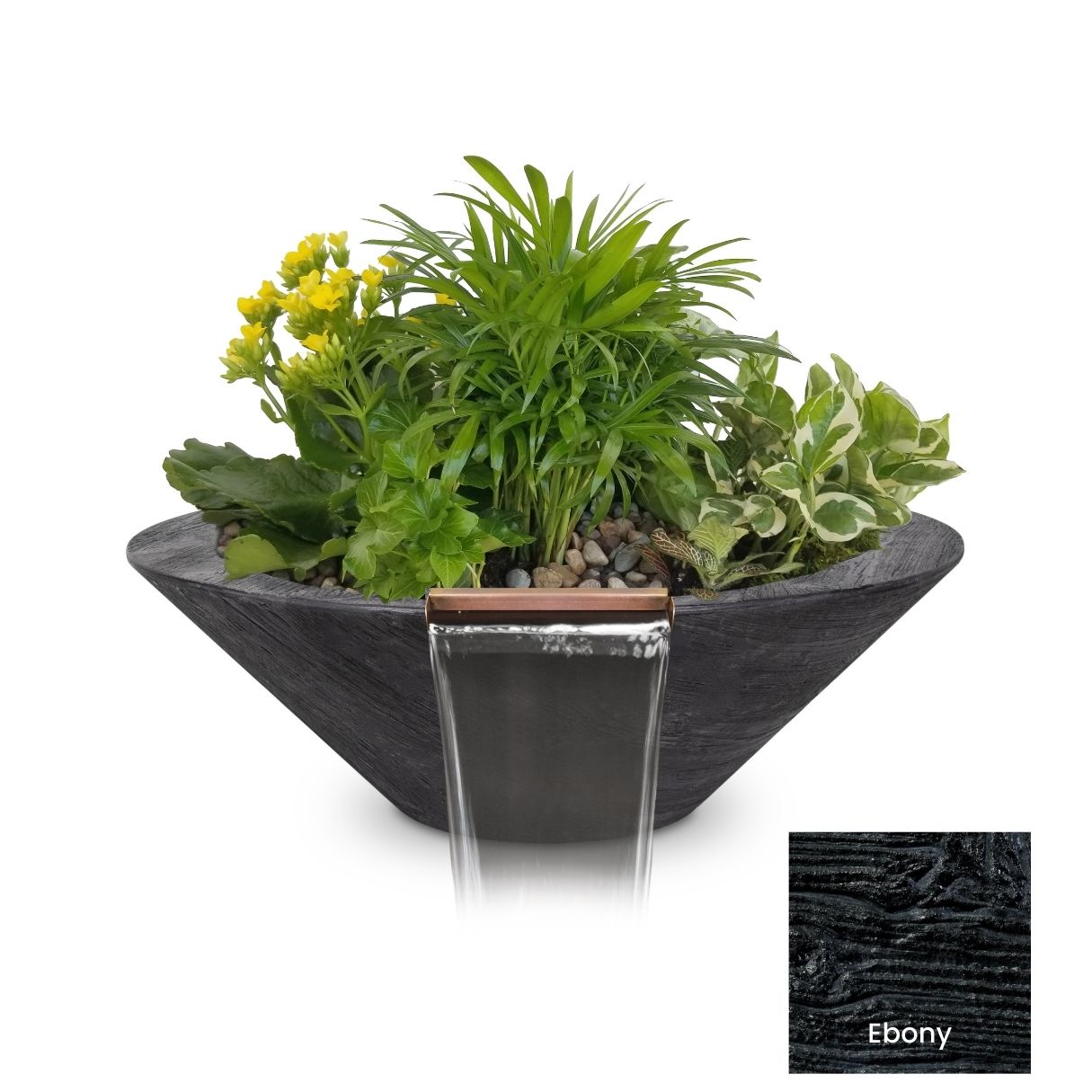 The Outdoor Plus Cazo Wood Grain Concrete Planter & Water Bowl | Outdoor Heat Direct