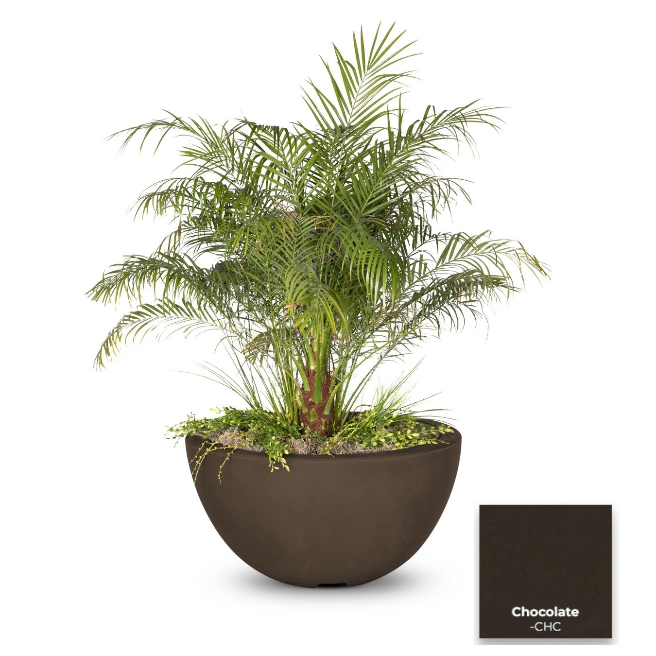 The Outdoor Plus Luna Concrete Planter Bowl | Outdoor Heat Direct