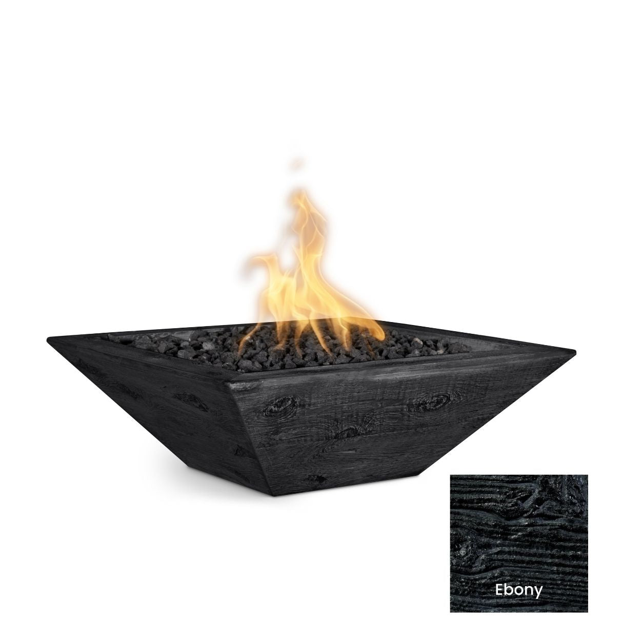 The Outdoor Plus Maya Wood Grain Concrete Fire Bowl + Free Cover | Outdoor Heat Direct