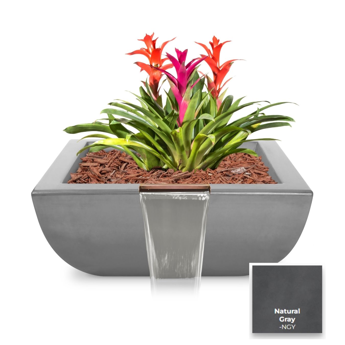 The Outdoor Plus Avalon Concrete Planter & Water Bowl | Outdoor Heat Direct