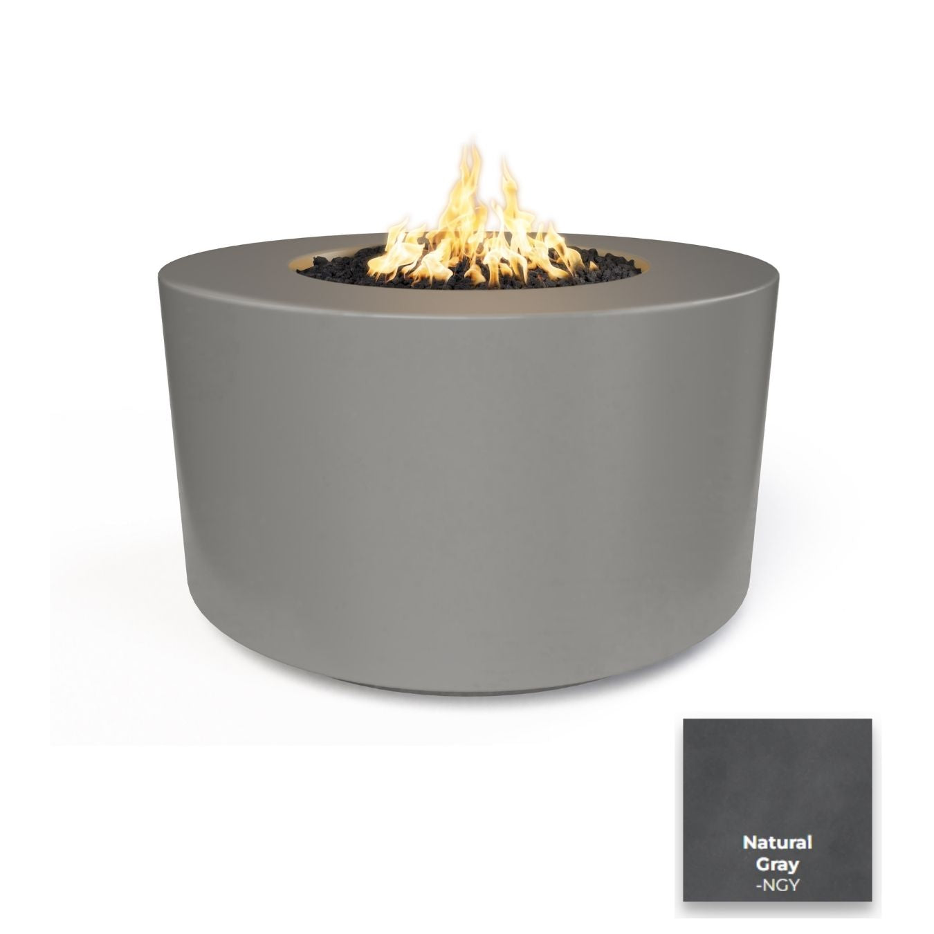 The Outdoor Plus 42" Florence Concrete Fire Pit - 24" Tall + Free Cover | Outdoor Heat Direct