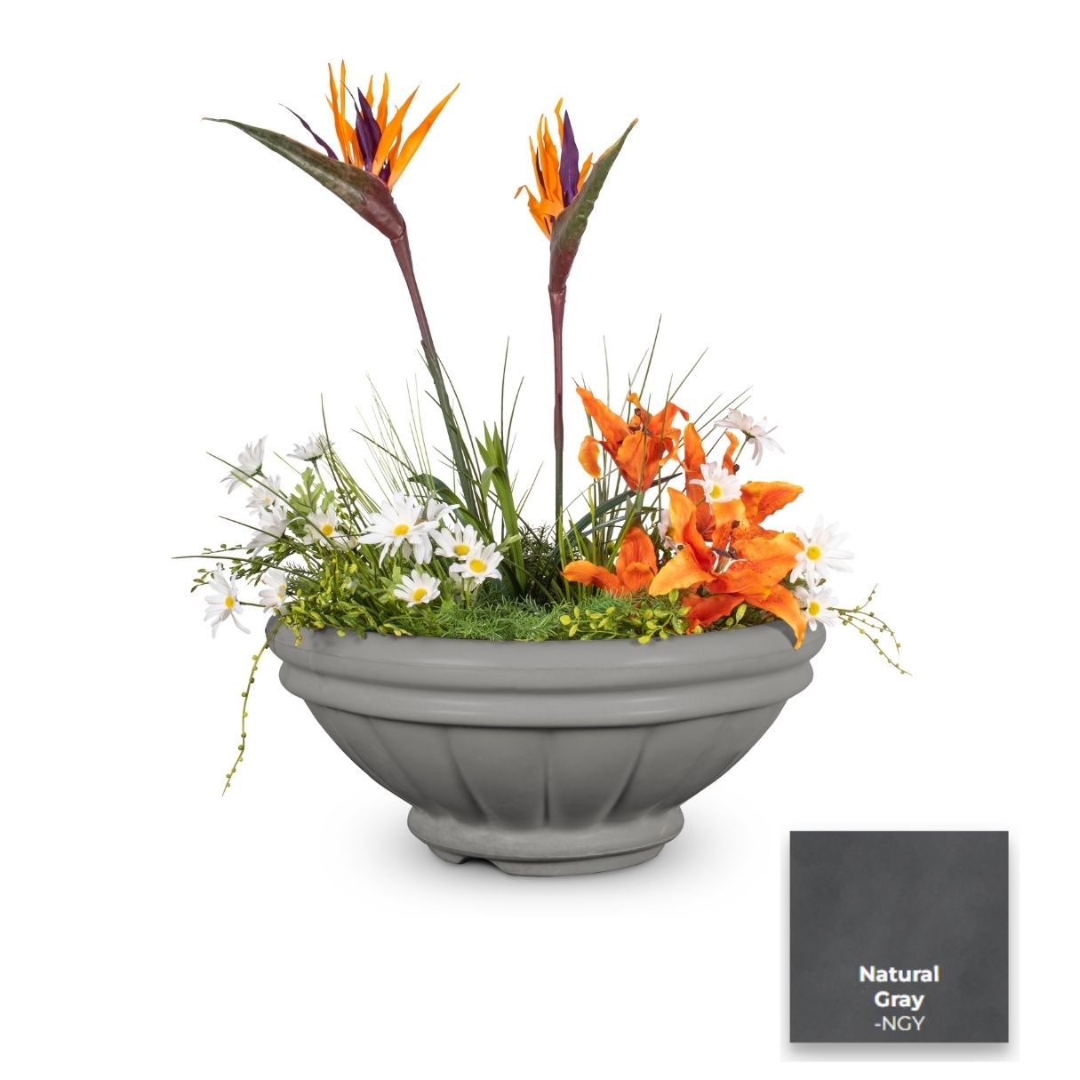 The Outdoor Plus Roma Concrete Planter Bowl | Outdoor Heat Direct