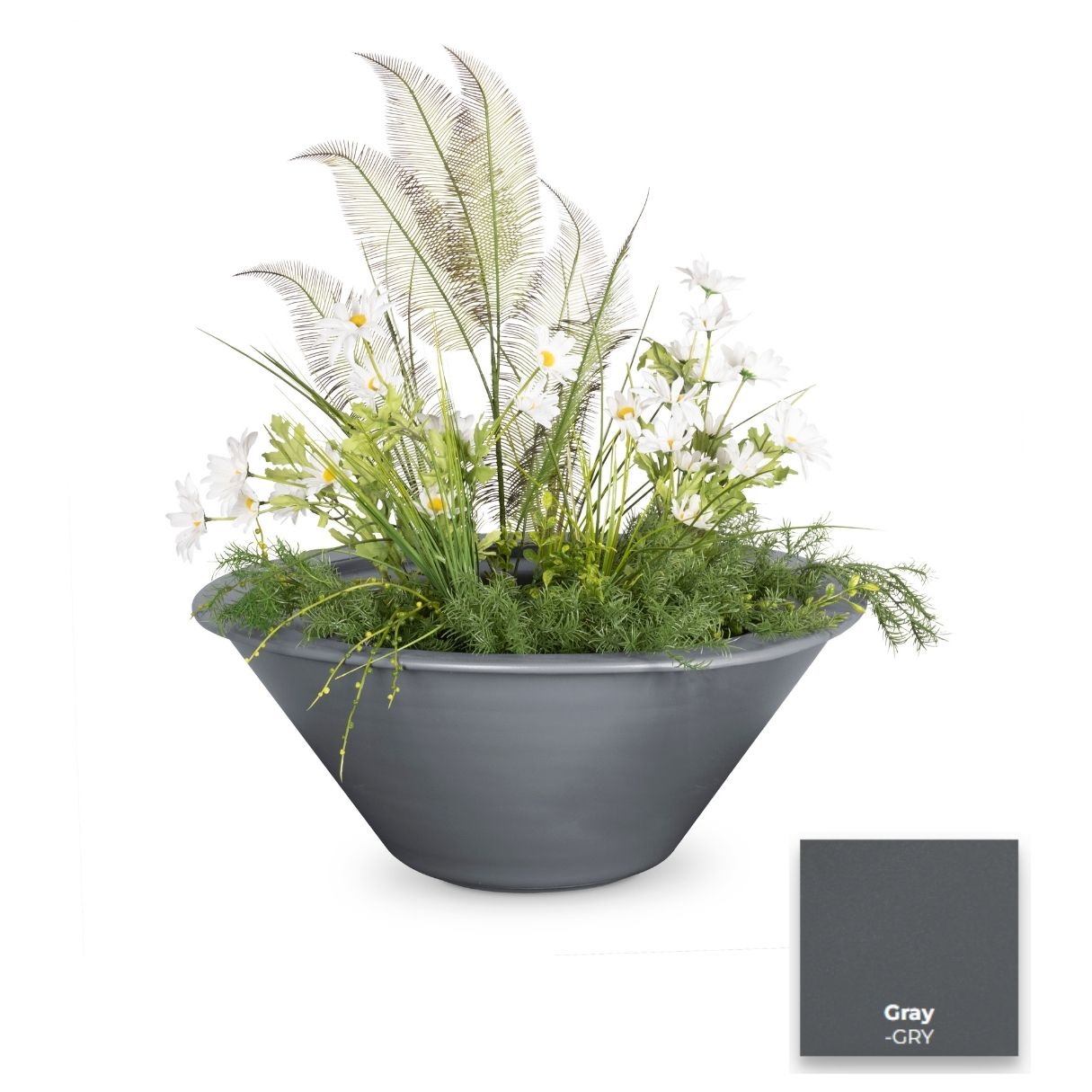The Outdoor Plus Cazo Powder Coated Steel Planter Bowl | Outdoor Heat Direct