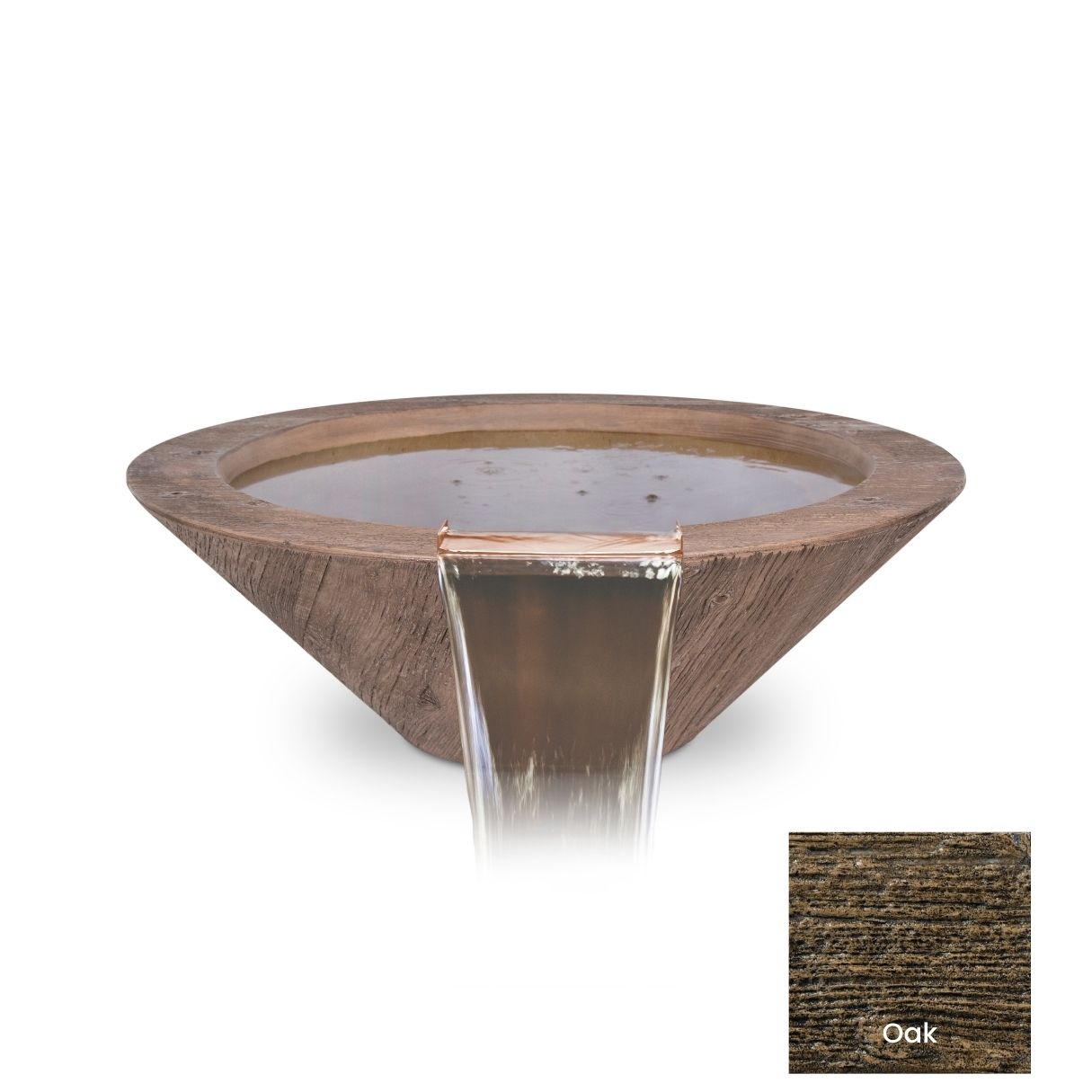 The Outdoor Plus Cazo Wood Grain Concrete Water Bowl + Free Cover | Outdoor Heat Direct
