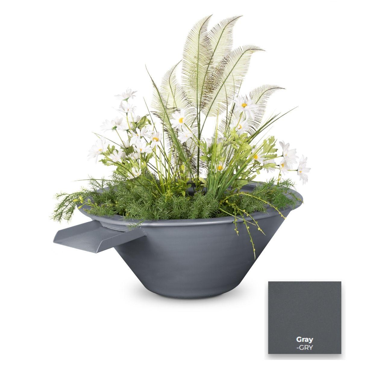 The Outdoor Plus Cazo Powdercoated Steel Planter & Water Bowl | Outdoor Heat Direct