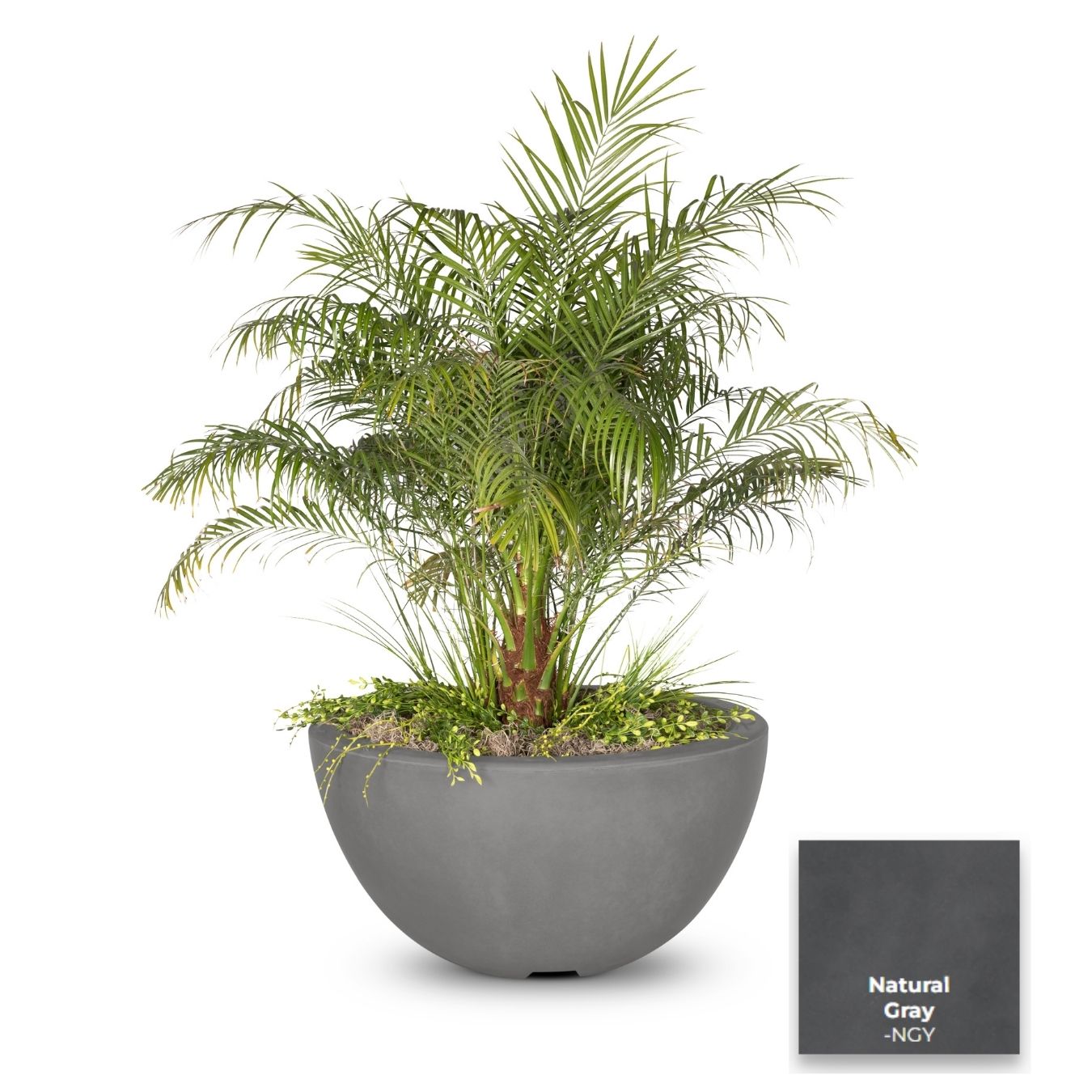 The Outdoor Plus Luna Concrete Planter Bowl | Outdoor Heat Direct