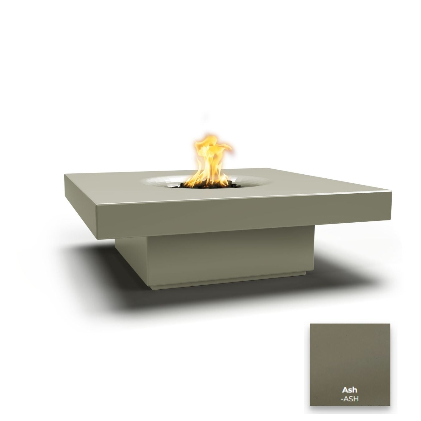 The Outdoor Plus Balboa Concrete Fire Table - 15" Tall + Free Cover | Outdoor Heat Direct