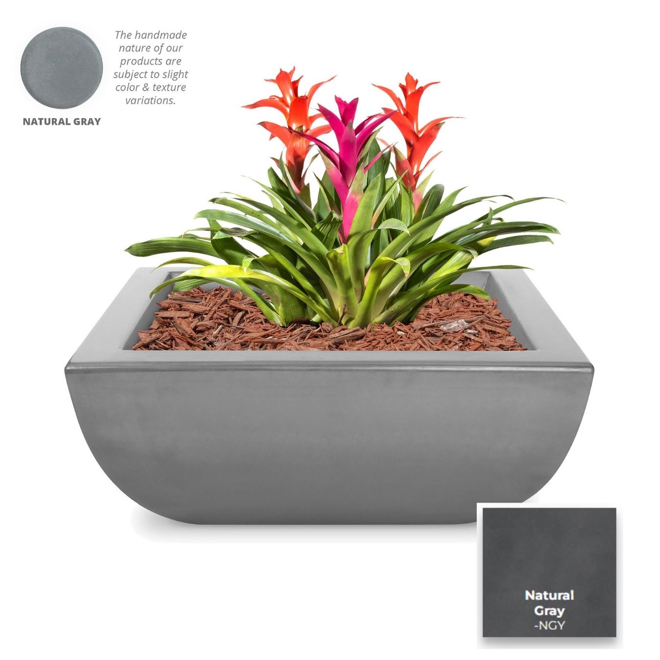 The Outdoor Plus Avalon Concrete Planter Bowl | Outdoor Heat Direct