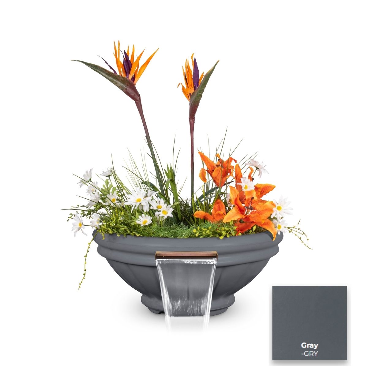 The Outdoor Plus Roma Concrete Planter & Water Bowl | Outdoor Heat Direct