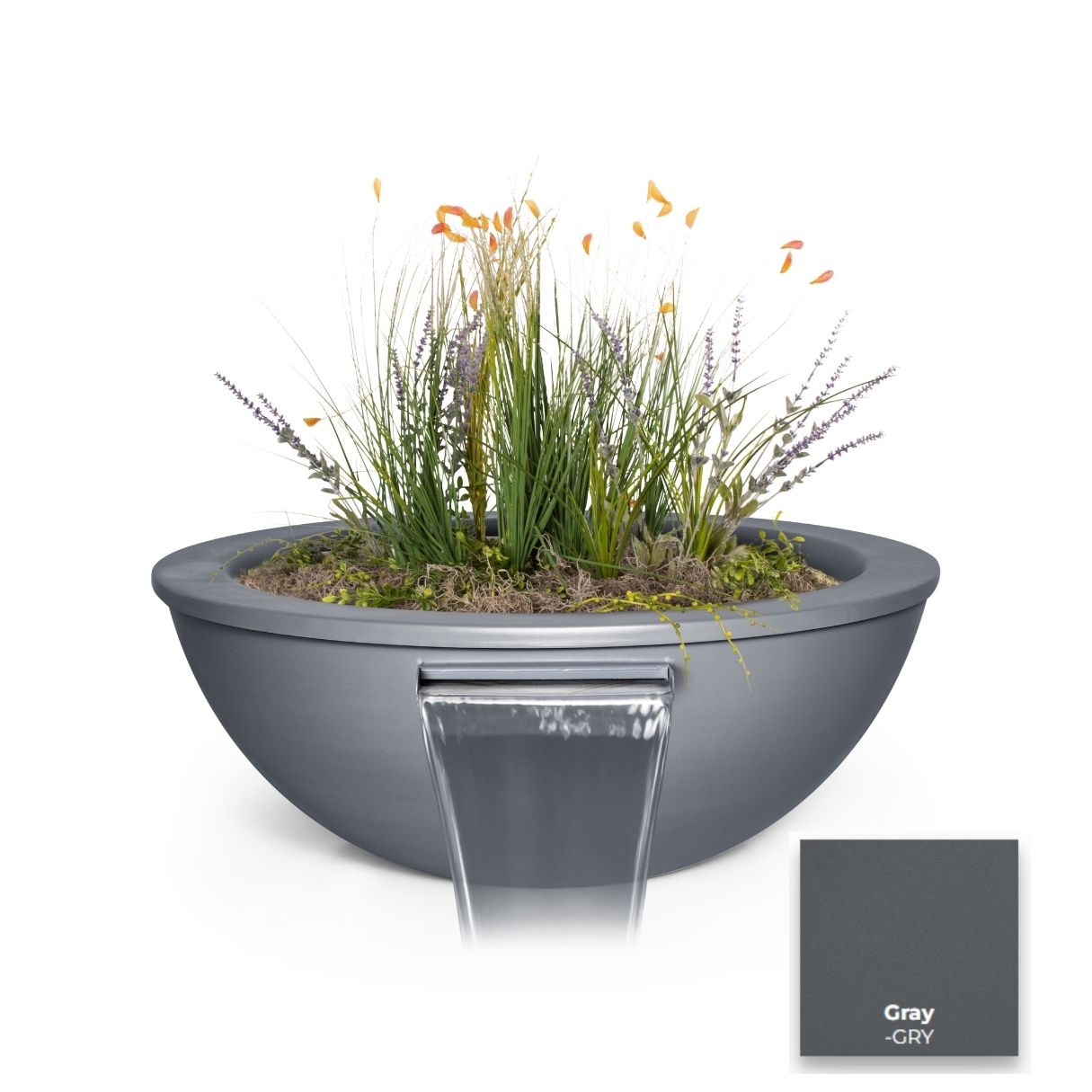 The Outdoor Plus Sedona Powdercoated Steel Planter & Water Bowl | Outdoor Heat Direct