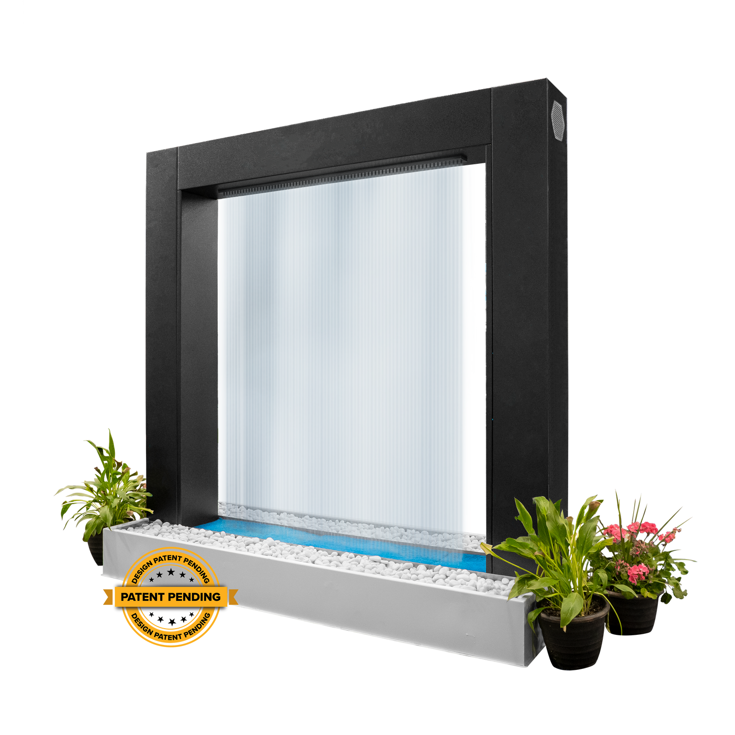 Paradise Waterfall - Metal Powder Coat - With Copper Rainfall Scupper by The Outdoor Plus | Outdoor Heat Direct | Outdoor Heat Direct