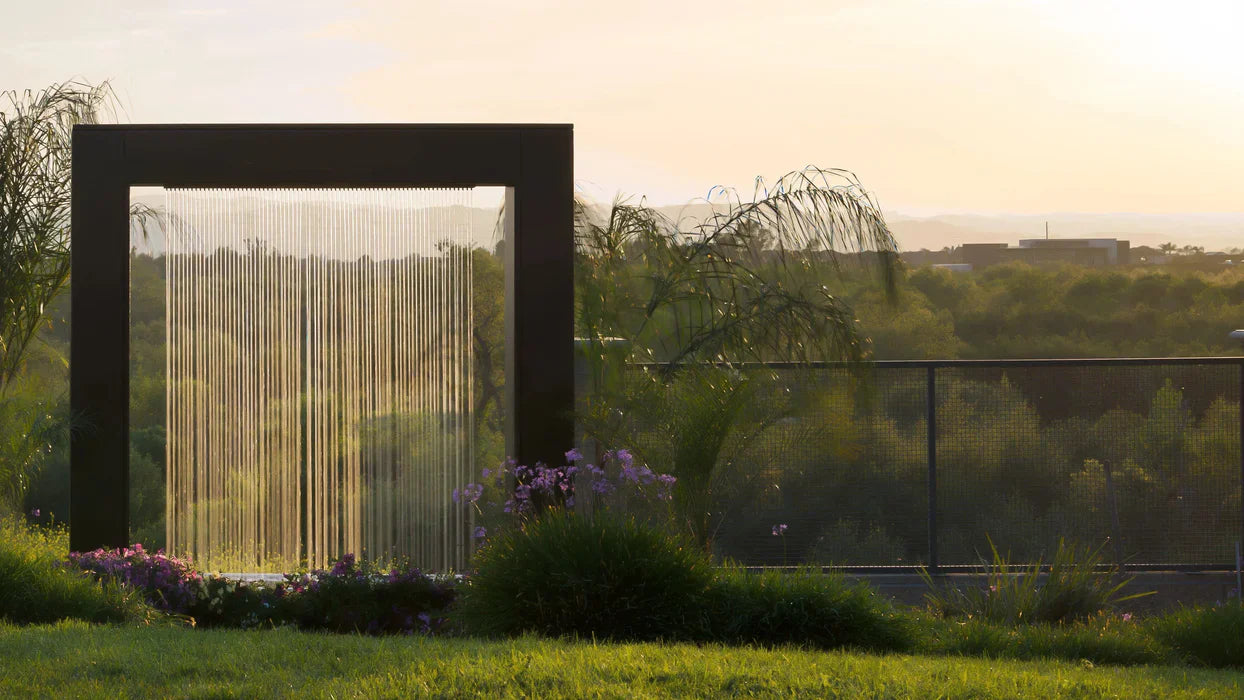 Paradise Waterfall - Metal Powder Coat - With Copper Rainfall Scupper by The Outdoor Plus | Outdoor Heat Direct | Outdoor Heat Direct
