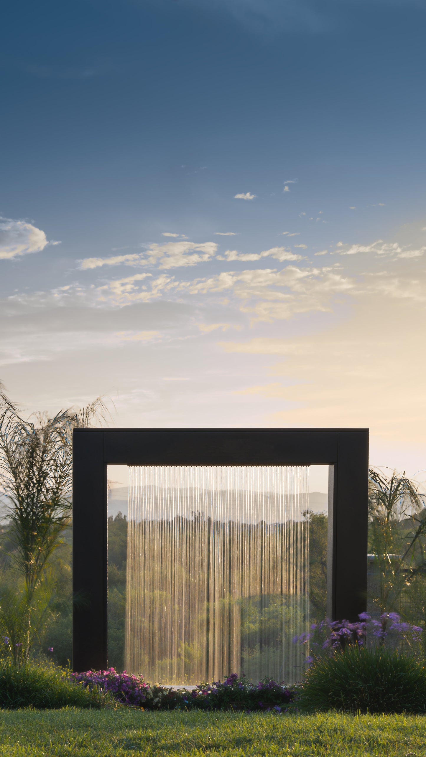 Paradise Waterfall - Metal Powder Coat - With Copper Rainfall Scupper by The Outdoor Plus | Outdoor Heat Direct | Outdoor Heat Direct