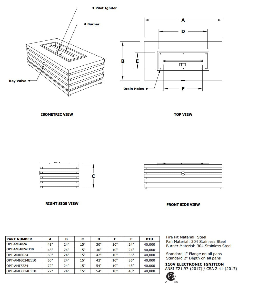 The Outdoor Plus Amina Fire Pit | Outdoor Heat Direct