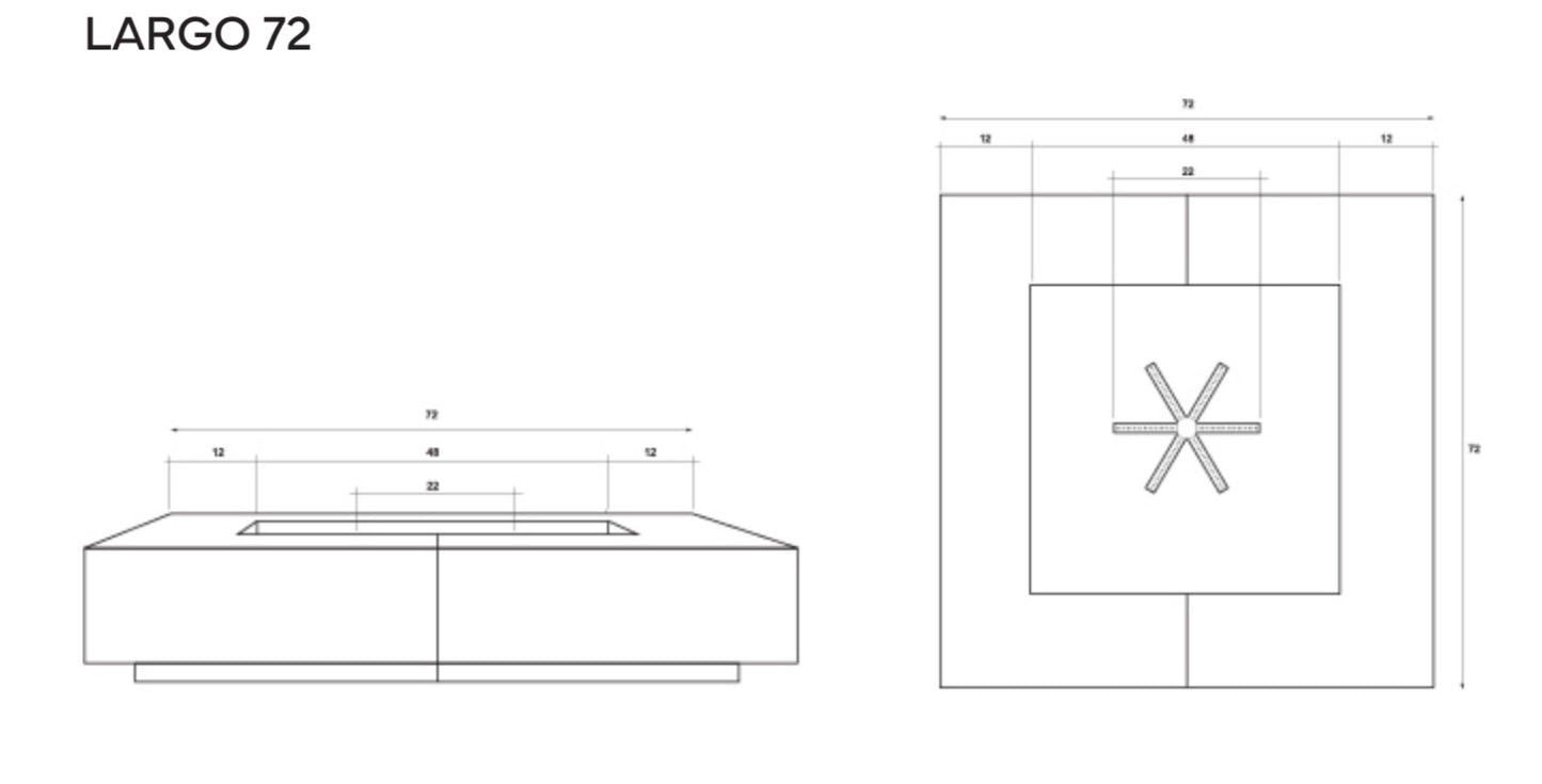 Prism Hardscapes Largo 72" Fire Table - Free Cover β | Outdoor Heat Direct