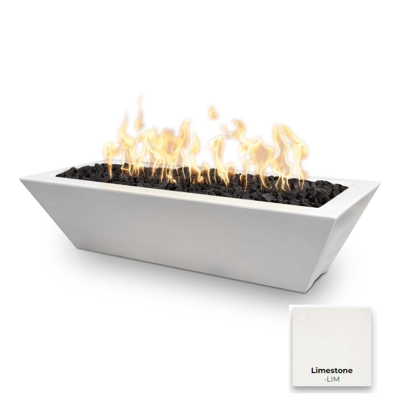 The Outdoor Plus Linear Maya Concrete Fire Bowl + Free Cover | Outdoor Heat Direct