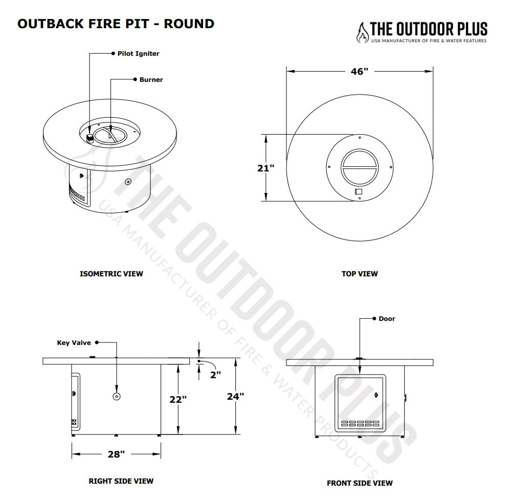 The Outdoor Plus Round Outback Fire Pit | Outdoor Heat Direct