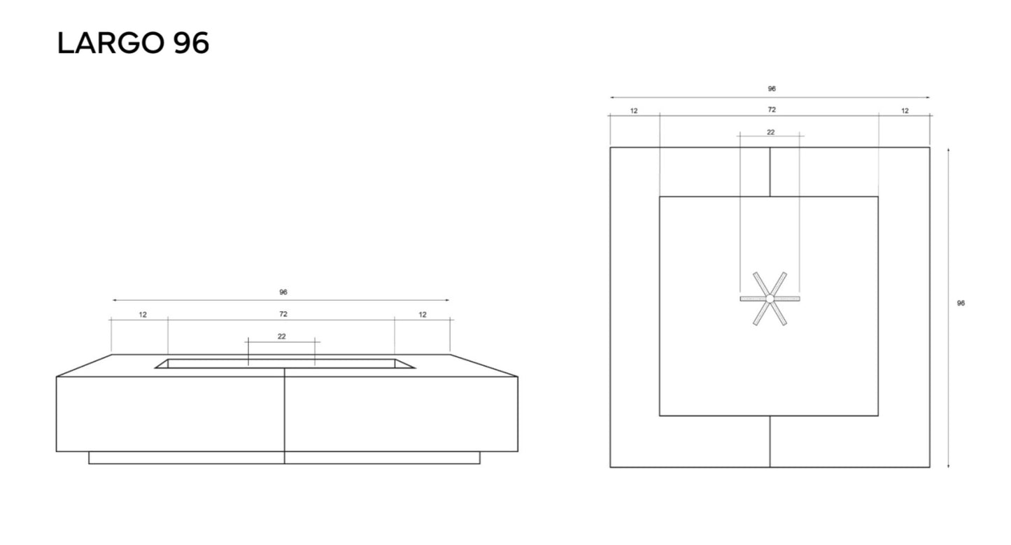Prism Hardscapes Largo 96" Fire Table - Free Cover β | Outdoor Heat Direct