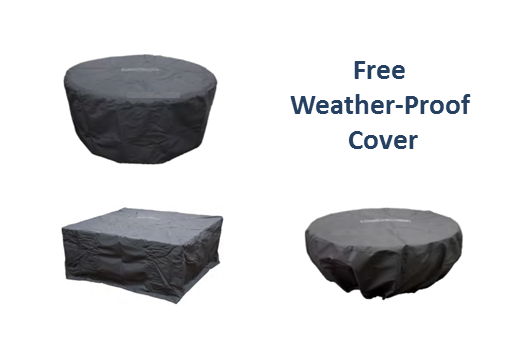 The Outdoor Plus Sequoia Wood Grain Concrete Fire Pit + Free Cover | Outdoor Heat Direct